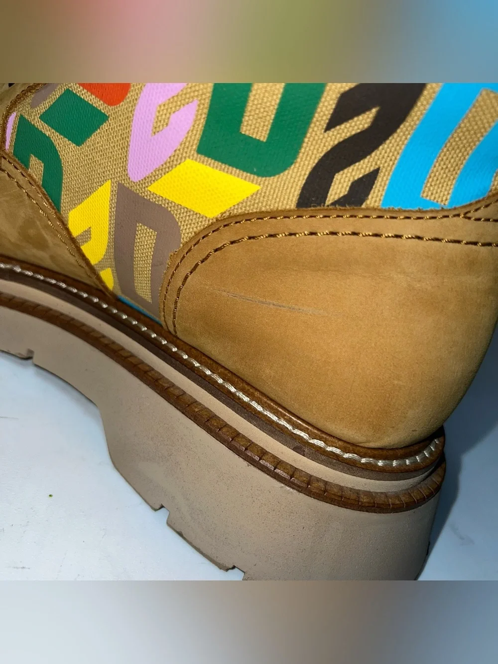 Dsquared2 D2 Monogram Ankle Boots Mens Size EU 42 Beige Wheat Made In Italy